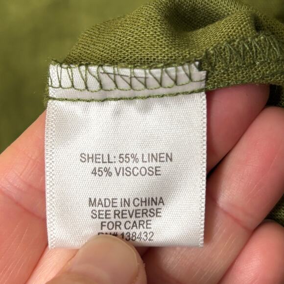 Modcloth NWT Avocado Green Linen Blend 60s Retro Button Up Pocket Shift Dress M - Picture 6 of 6